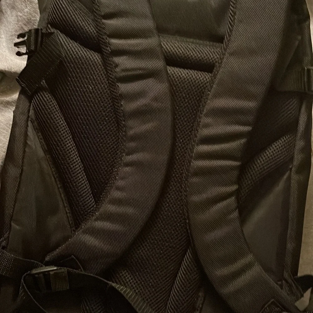 HP Notebook Backpack. Fits Notebooks up to 17”. This backpack is cushioned.